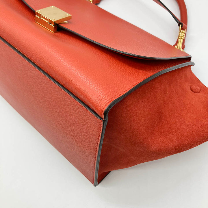 CELINE セリーヌ 
 ハンドバッグ 
レザー レッド