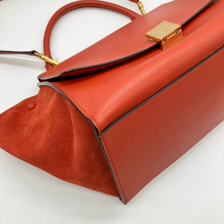 CELINE セリーヌ 
 ハンドバッグ 
レザー レッド