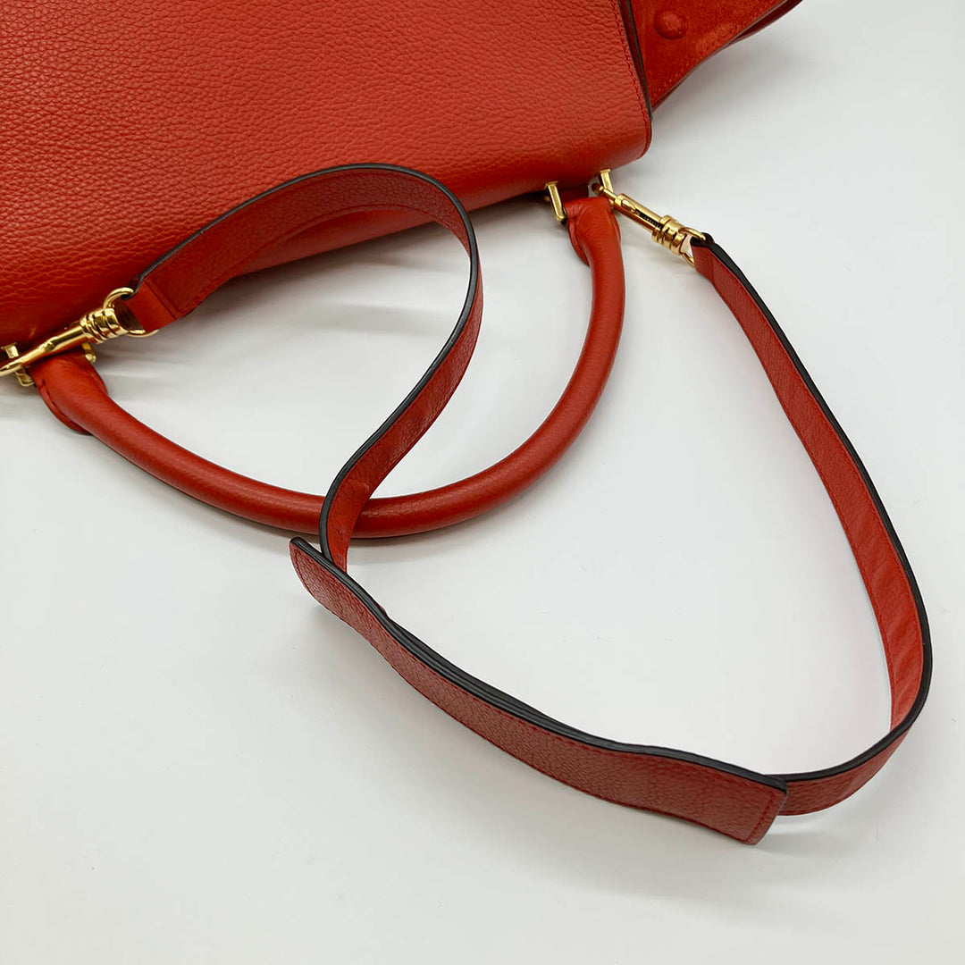 CELINE セリーヌ 
 ハンドバッグ 
レザー レッド