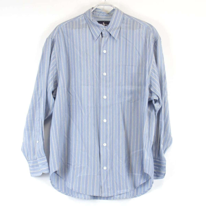 良品『USED』 
RALPH LAUREN ラルフローレン 
 ストライプブラウス ブラウス 
シルク ライトブルー