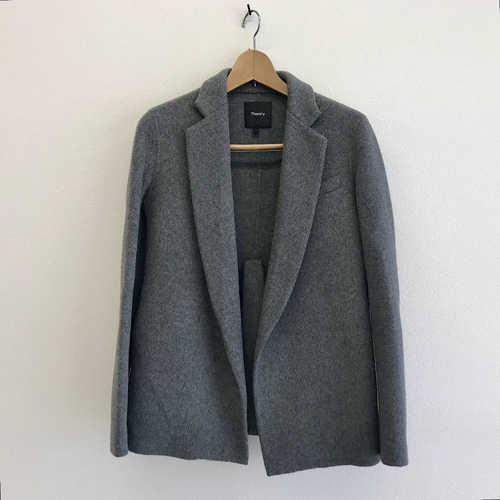『USED』 
theory セオリー 
 ショートコート テーラードジャケット 
カシミヤ /毛 グレー系