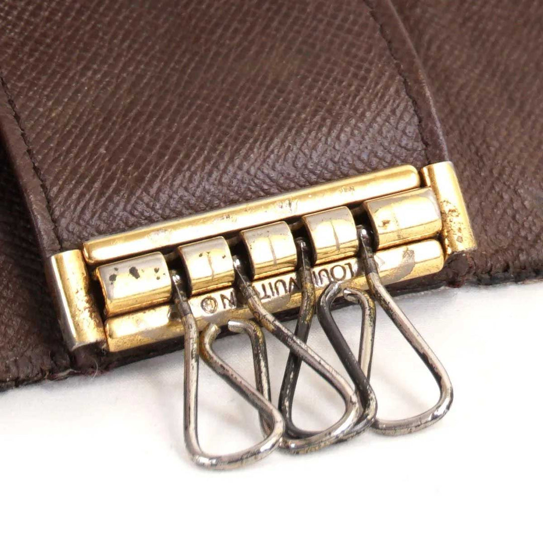 やや難あり『USED』 
LOUIS VUITTON ルイ・ヴィトン 
 ミュルティクレ4 N60385 キーケース 
ダミエキャンバス エベヌ