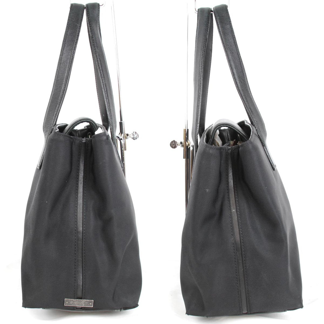 COACH コーチ 
 F0K-7400 ハンドバッグ 
ナイロンキャンバス×レザー ブラック