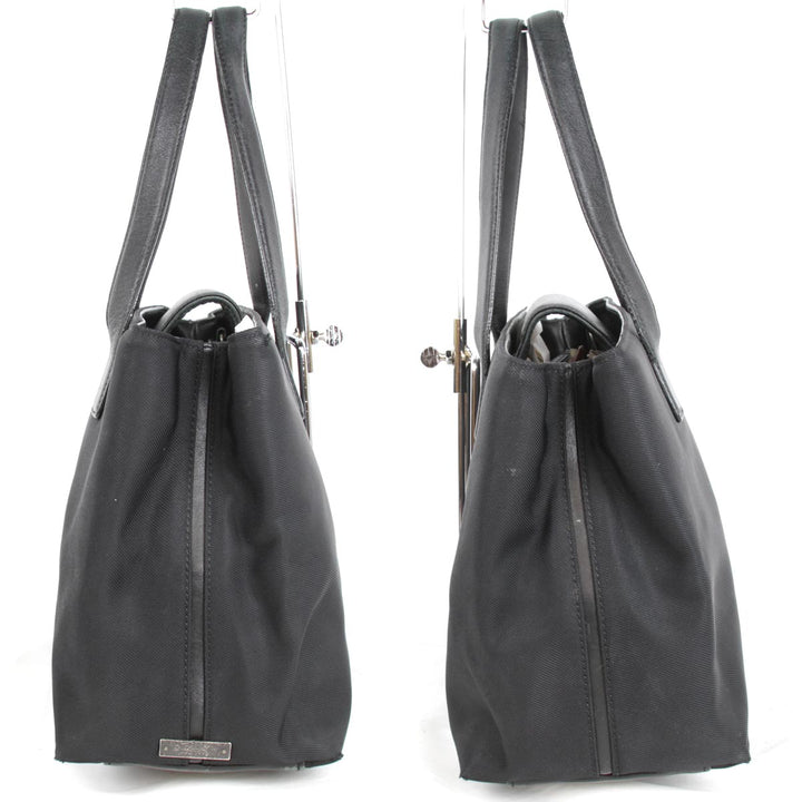 COACH コーチ 
 F0K-7400 ハンドバッグ 
ナイロンキャンバス×レザー ブラック