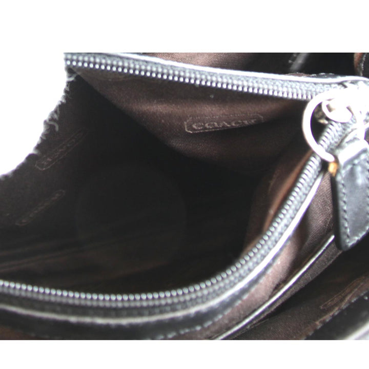 COACH コーチ 
 F0K-7400 ハンドバッグ 
ナイロンキャンバス×レザー ブラック