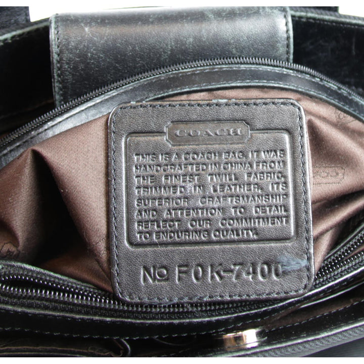 COACH コーチ 
 F0K-7400 ハンドバッグ 
ナイロンキャンバス×レザー ブラック