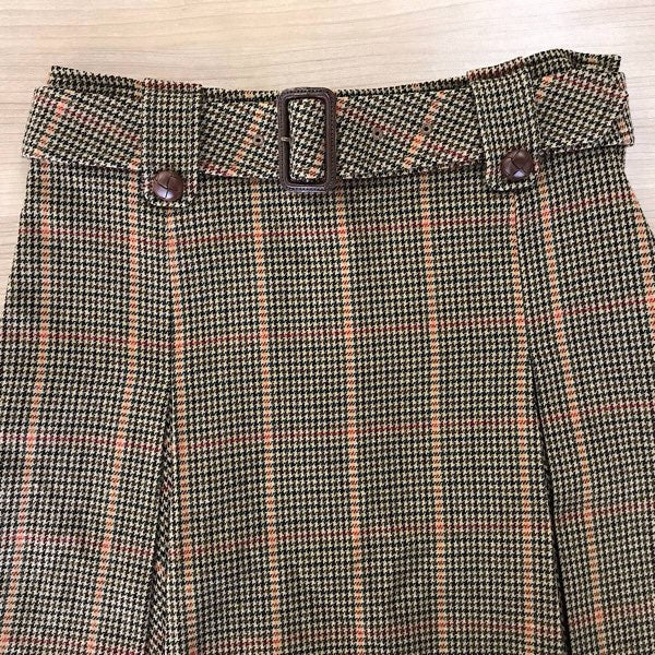 『USED』 
BURBERRY LONDON バーバリーロンドン 
 千鳥格子プリーツスカート スカート 
カシミヤ/ナイロン  ブラウン系
