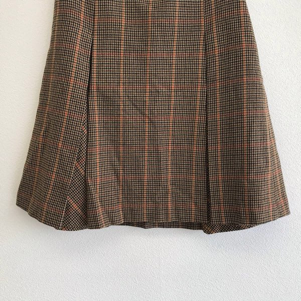 『USED』 
BURBERRY LONDON バーバリーロンドン 
 千鳥格子プリーツスカート スカート 
カシミヤ/ナイロン  ブラウン系