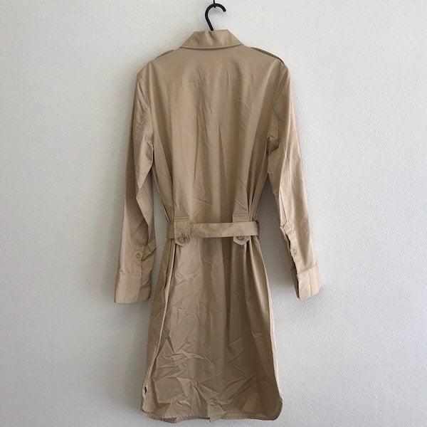 『USED』 
RALPH LAUREN ラルフローレン 
 スプリングコート ステンカラーコート 
コットン/牛革  ベージュ系