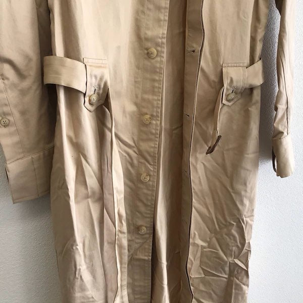 『USED』 
RALPH LAUREN ラルフローレン 
 スプリングコート ステンカラーコート 
コットン/牛革  ベージュ系
