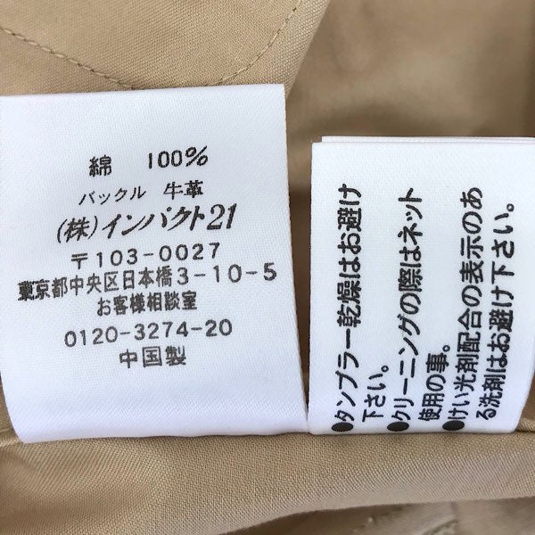 『USED』 
RALPH LAUREN ラルフローレン 
 スプリングコート ステンカラーコート 
コットン/牛革  ベージュ系