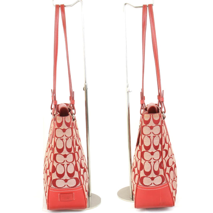 『USED』 
COACH コーチ 
 シグネチャー トートバッグ 
 レッド