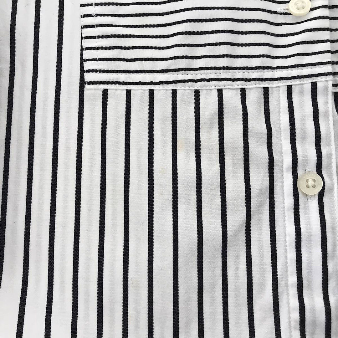 『USED』 
RALPH LAUREN ラルフローレン 
 サイズ2X ストライプシャツ RN41381/CA56658 長袖シャツ 
コットン ホワイト/ブラック系