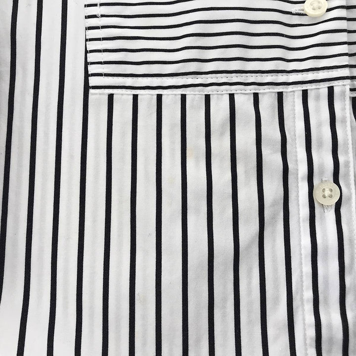 『USED』 
RALPH LAUREN ラルフローレン 
 サイズ2X ストライプシャツ RN41381/CA56658 長袖シャツ 
コットン ホワイト/ブラック系