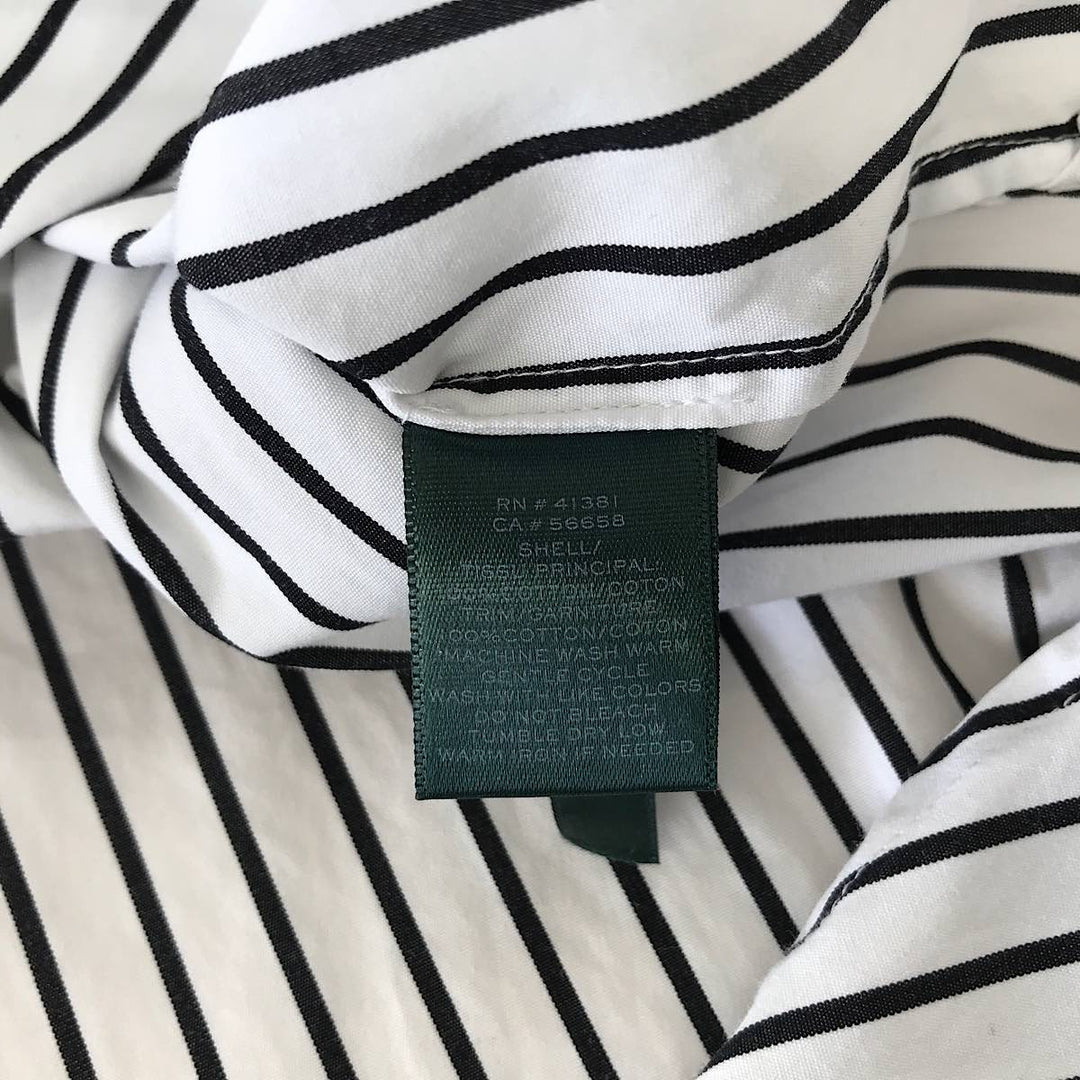『USED』 
RALPH LAUREN ラルフローレン 
 サイズ2X ストライプシャツ RN41381/CA56658 長袖シャツ 
コットン ホワイト/ブラック系