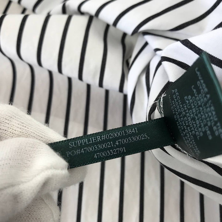 『USED』 
RALPH LAUREN ラルフローレン 
 サイズ2X ストライプシャツ RN41381/CA56658 長袖シャツ 
コットン ホワイト/ブラック系