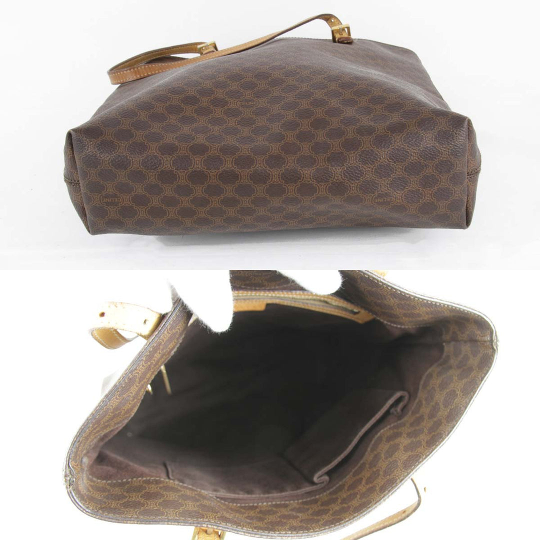 『USED』 
CELINE セリーヌ 
 マカダム柄  トートバッグ 
PVC ブラウン