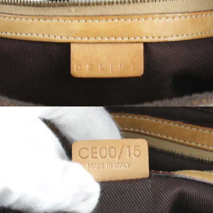 『USED』 
CELINE セリーヌ 
 マカダム柄  トートバッグ 
PVC ブラウン