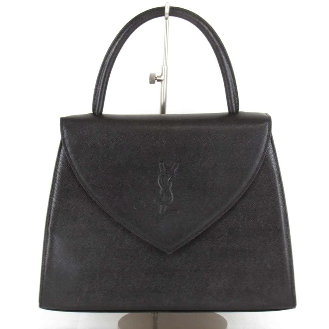 美品『USED』 
YVES SAINT LAURENT イヴ・サンローラン 
 ハンドバッグ 
レザー ブラック