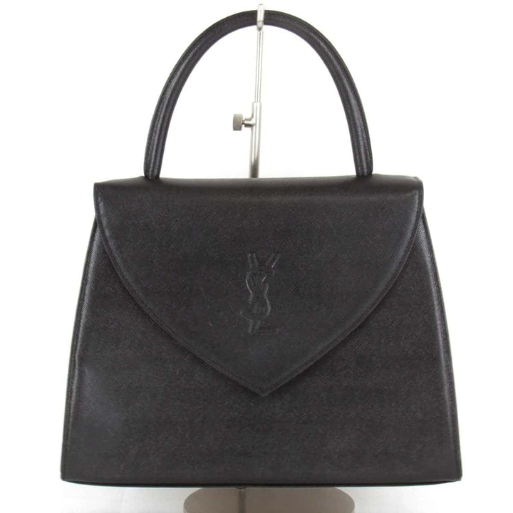 美品『USED』 
YVES SAINT LAURENT イヴ・サンローラン 
 ハンドバッグ 
レザー ブラック