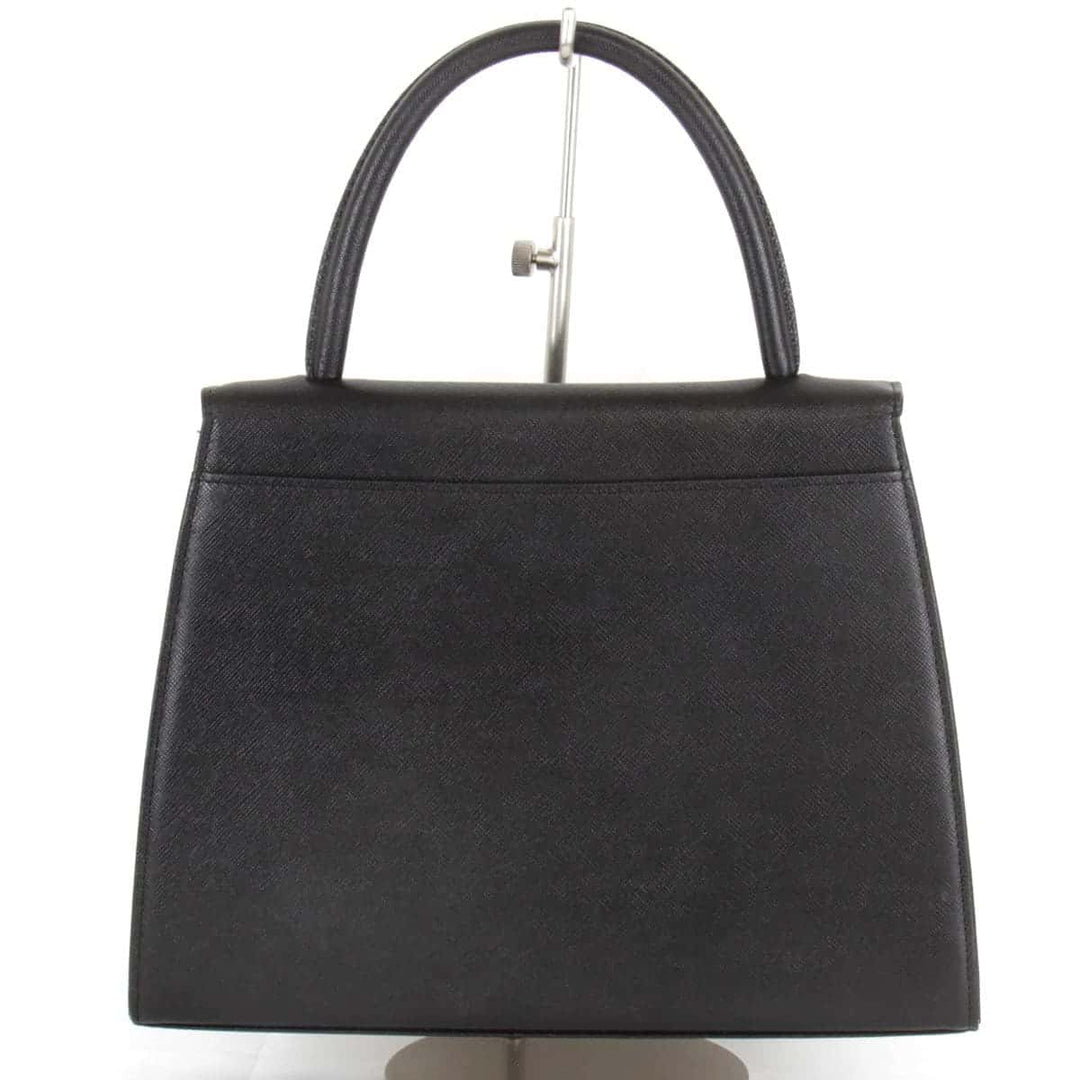美品『USED』 
YVES SAINT LAURENT イヴ・サンローラン 
 ハンドバッグ 
レザー ブラック