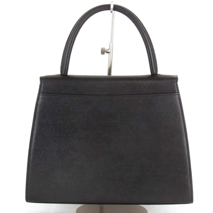 美品『USED』 
YVES SAINT LAURENT イヴ・サンローラン 
 ハンドバッグ 
レザー ブラック