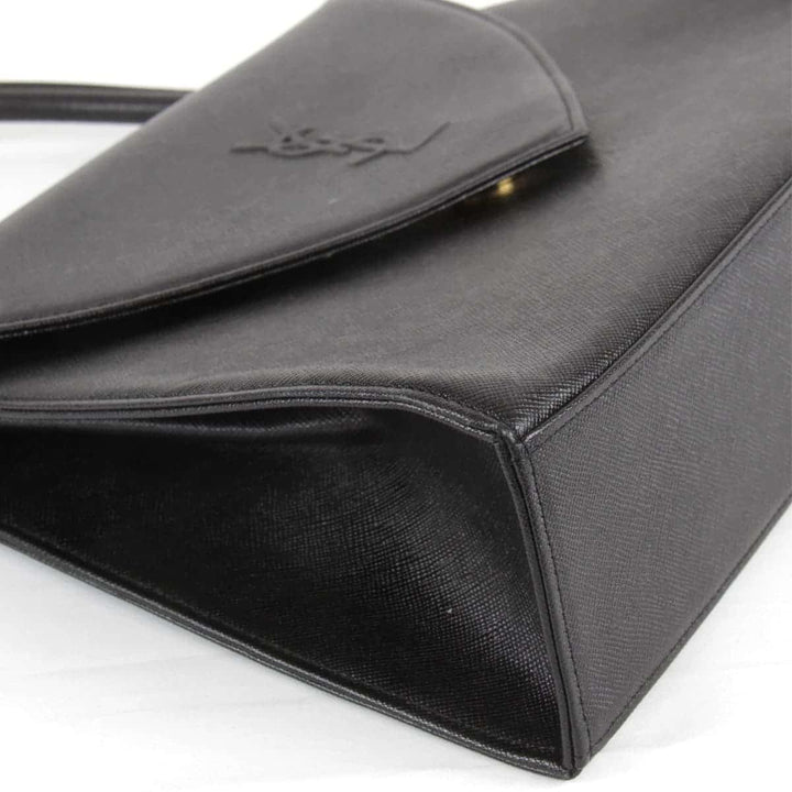 美品『USED』 
YVES SAINT LAURENT イヴ・サンローラン 
 ハンドバッグ 
レザー ブラック