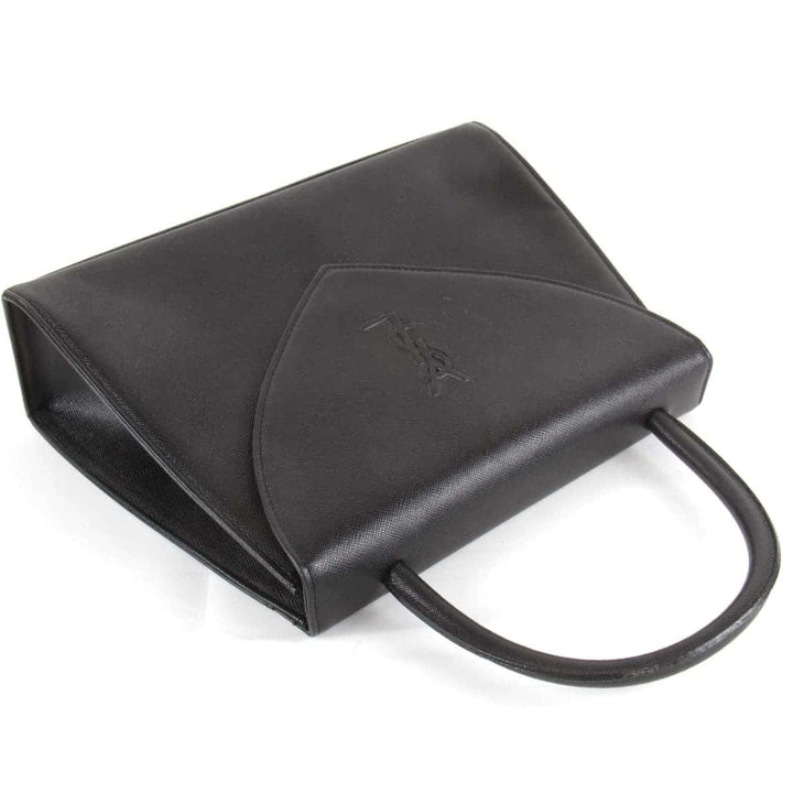 美品『USED』 
YVES SAINT LAURENT イヴ・サンローラン 
 ハンドバッグ 
レザー ブラック