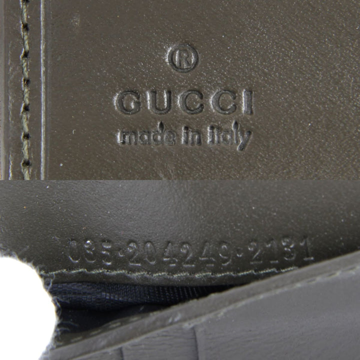 美品『USED』 
GUCCI グッチ 
 035・204249・2131 二つ折り財布 
レザー カーキ