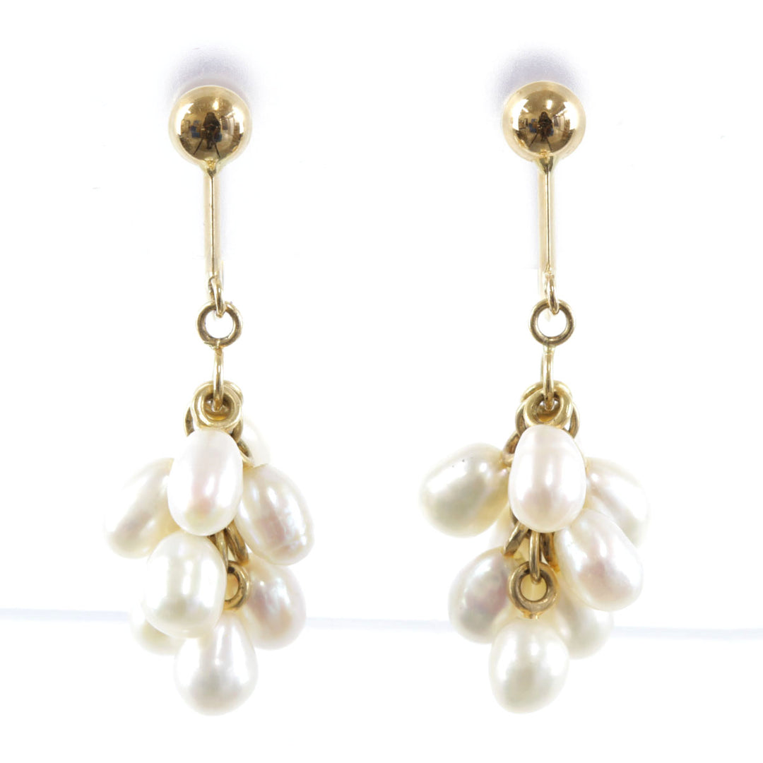 美品『USED』 K18 
 パール　ぶどう イヤリング
 3.9g