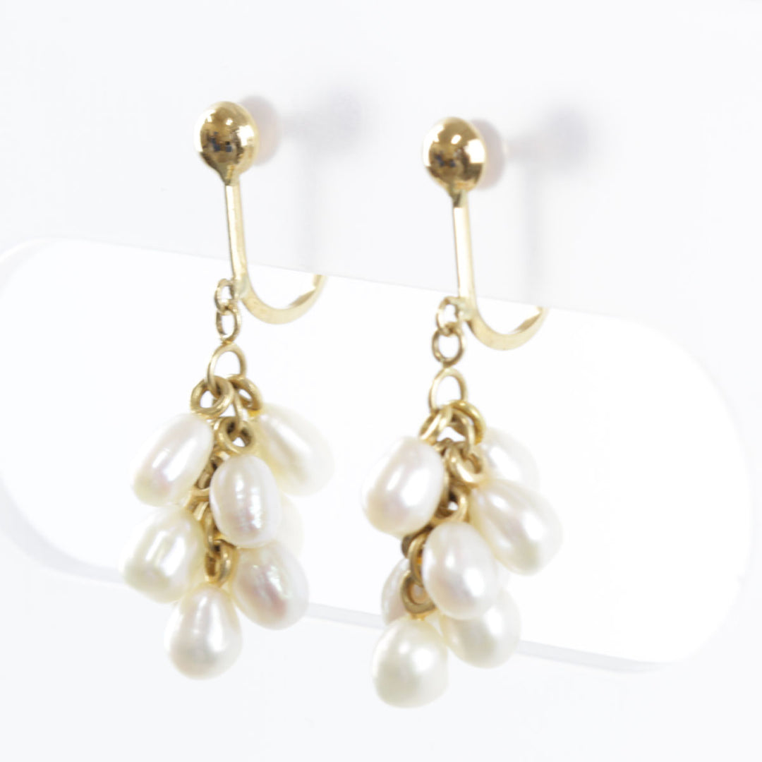 美品『USED』 K18 
 パール　ぶどう イヤリング
 3.9g