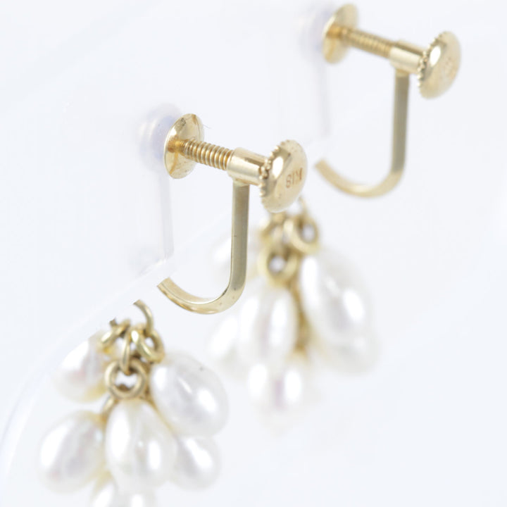 美品『USED』 K18 
 パール　ぶどう イヤリング
 3.9g