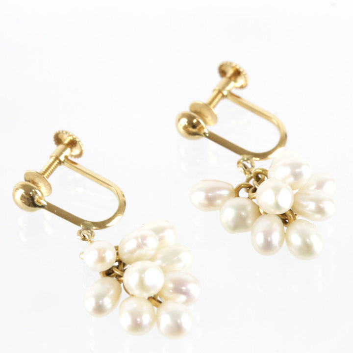 美品『USED』 K18 
 パール　ぶどう イヤリング
 3.9g