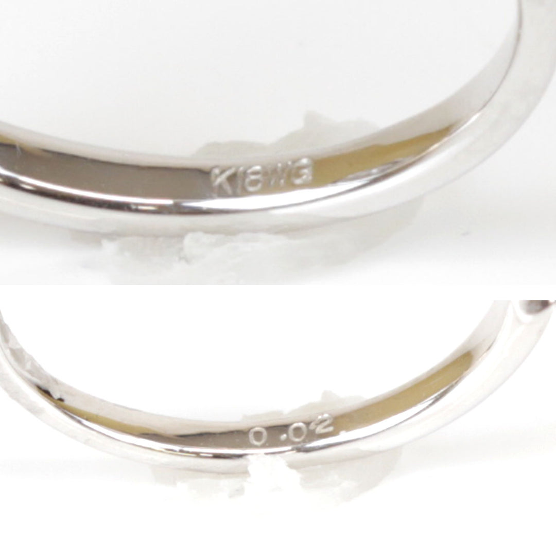 美品『USED』 K18ホワイトゴールド 
 ハートデザインリング リング・指輪
 ダイヤモンド 0.02 2.3g