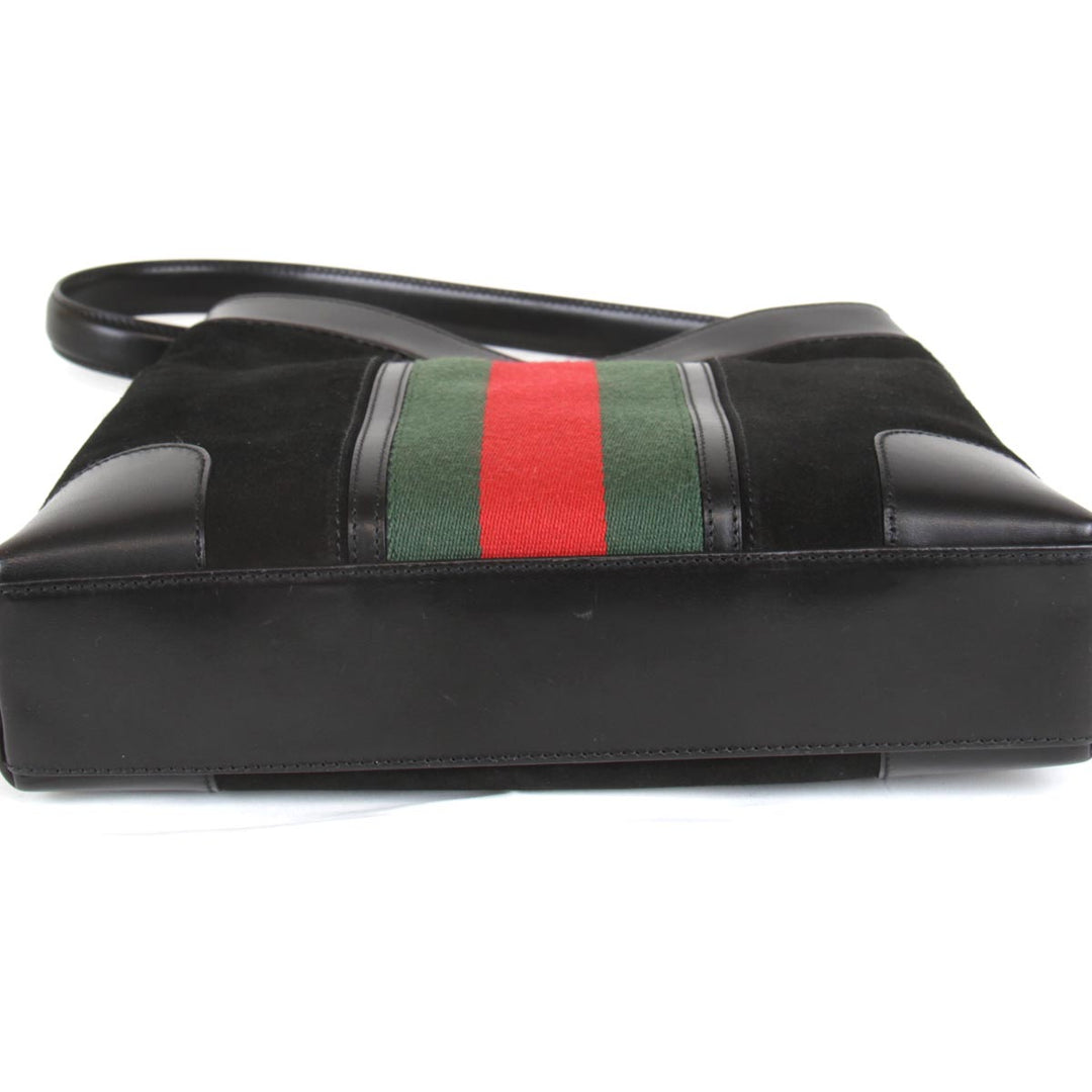 美品『USED』 
GUCCI グッチ 
 33990 ショルダーバッグ 
スウェード/レザー  ブラック