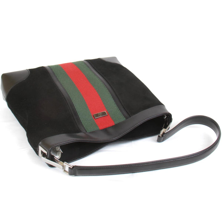 美品『USED』 
GUCCI グッチ 
 33990 ショルダーバッグ 
スウェード/レザー  ブラック