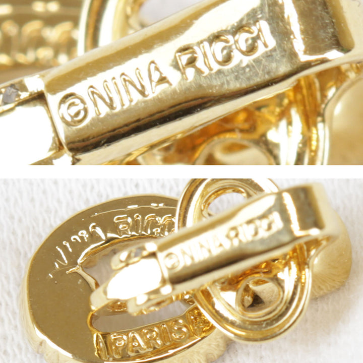 美品『USED』 メタル 
NINA RICCI  ストーンイヤリング イヤリング