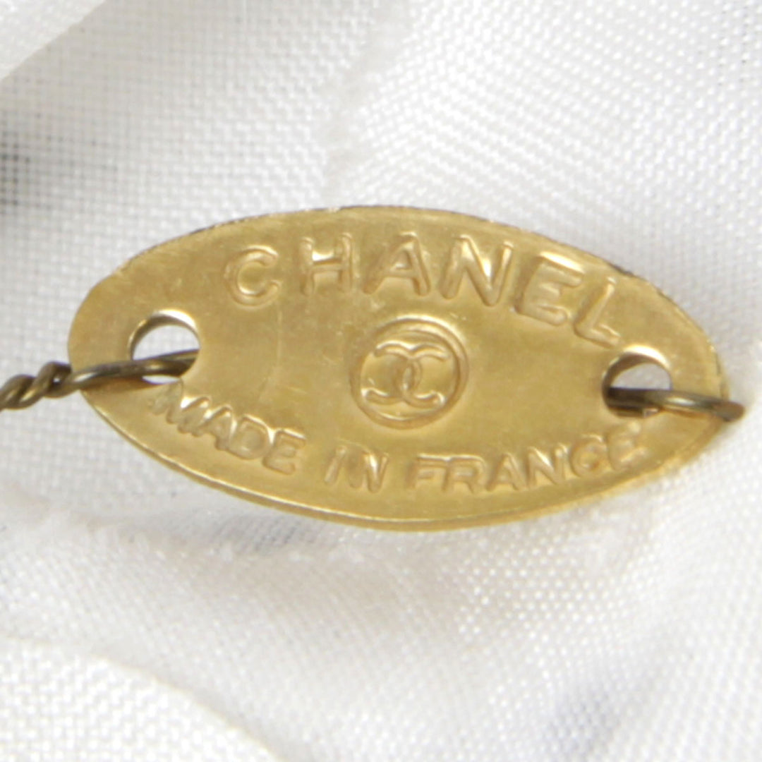 『USED』 
CHANEL シャネル 
 ドット柄 花コサージュ ブローチ 
ファブリック ホワイト