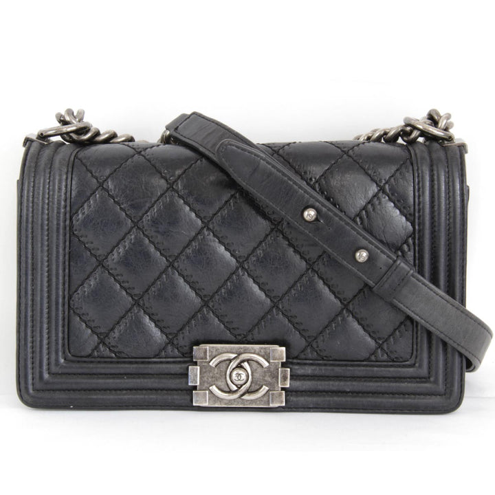 『USED』 
CHANEL シャネル 
 ボーイシャネル チェーン ショルダーバッグ 
レザー ブラック