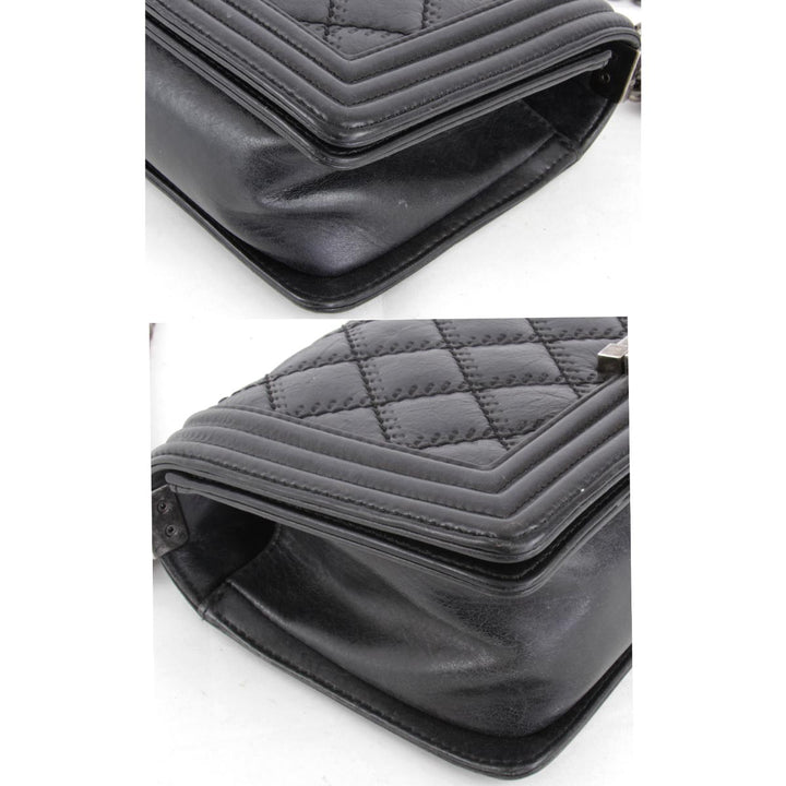 『USED』 
CHANEL シャネル 
 ボーイシャネル チェーン ショルダーバッグ 
レザー ブラック