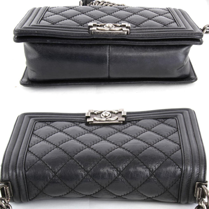 『USED』 
CHANEL シャネル 
 ボーイシャネル チェーン ショルダーバッグ 
レザー ブラック