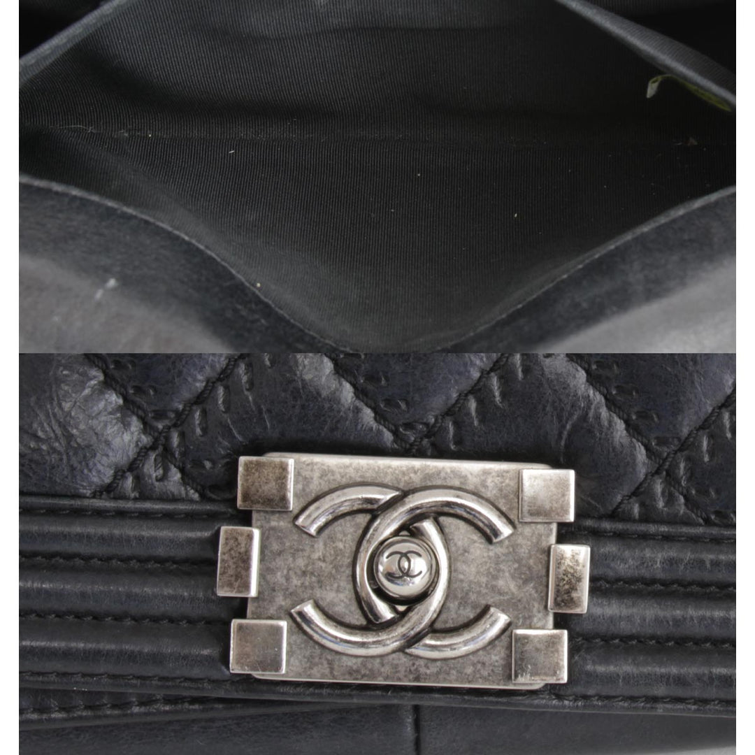 『USED』 
CHANEL シャネル 
 ボーイシャネル チェーン ショルダーバッグ 
レザー ブラック
