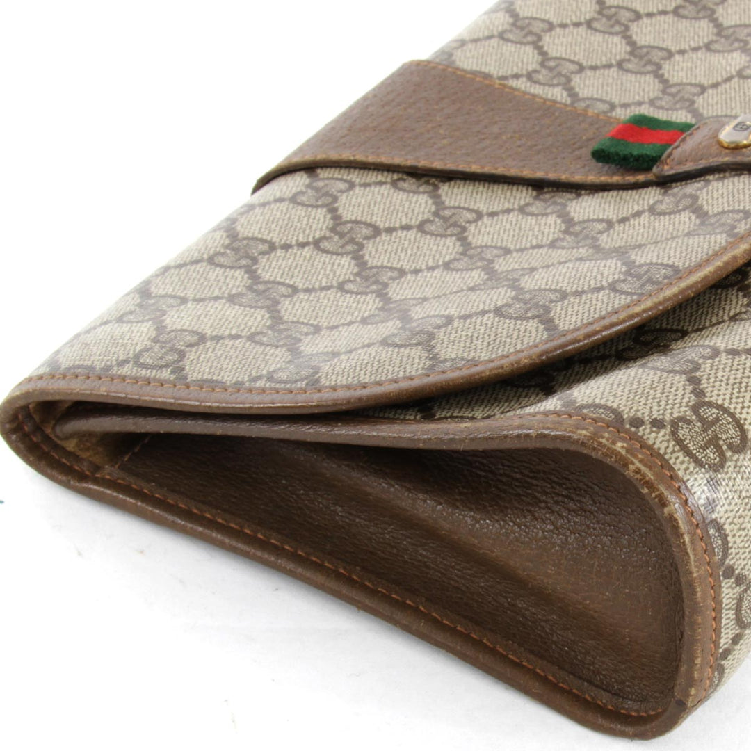 『USED』 
GUCCI グッチ 
 89・01・030 クラッチバッグ 
GGプラス ブラウン