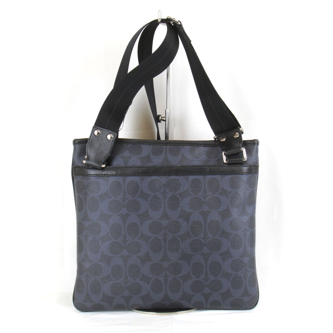『USED』 
COACH コーチ 
 シグネチャー ナナメ掛け F70591 ショルダーバッグ 
キャンバス ネイビー