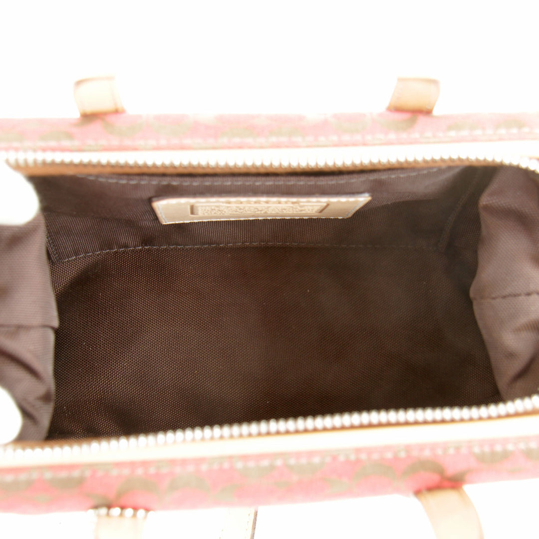 美品『USED』 
COACH コーチ 
 ミニ ハンドバッグ 
キャンバス/レザー  レッド