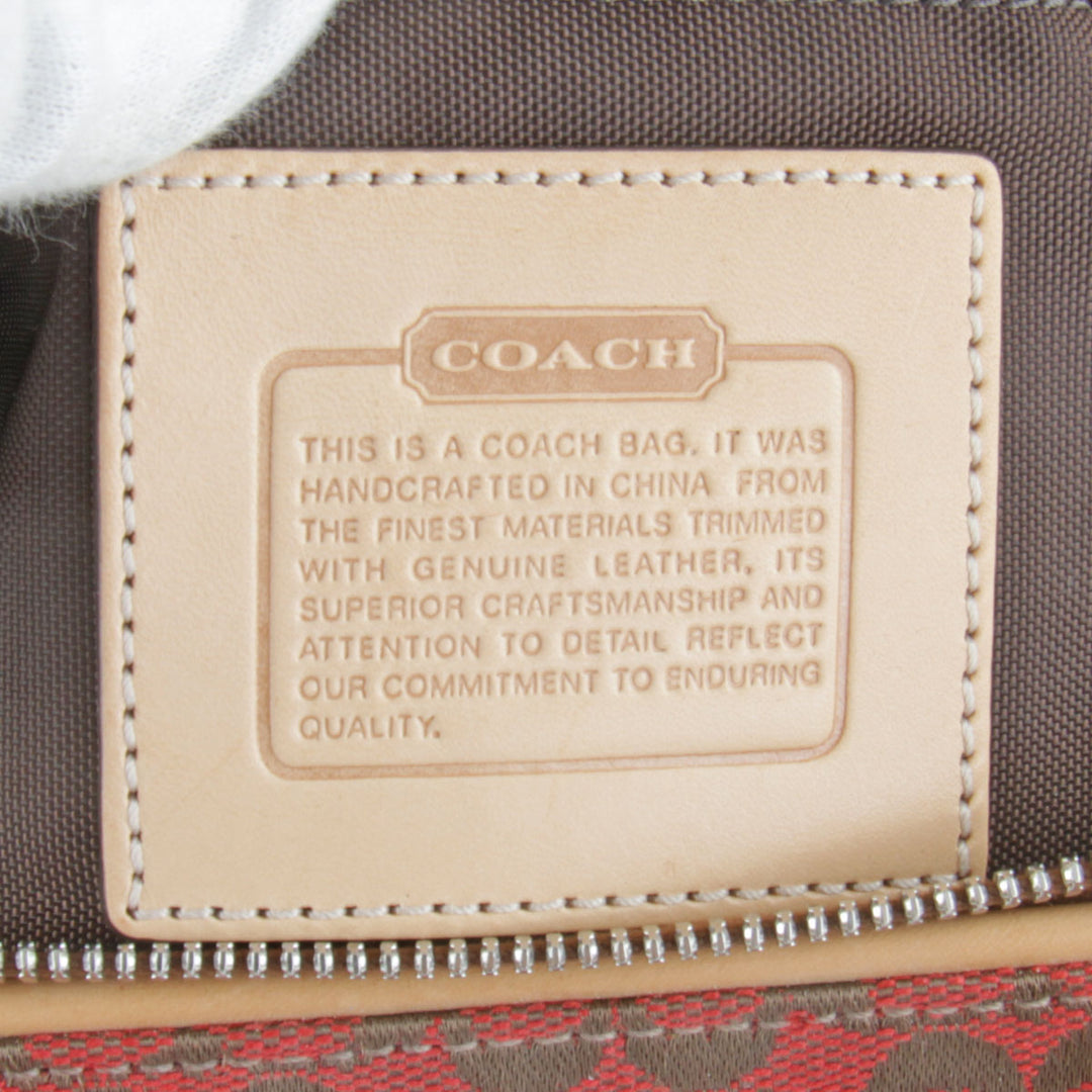 美品『USED』 
COACH コーチ 
 ミニ ハンドバッグ 
キャンバス/レザー  レッド