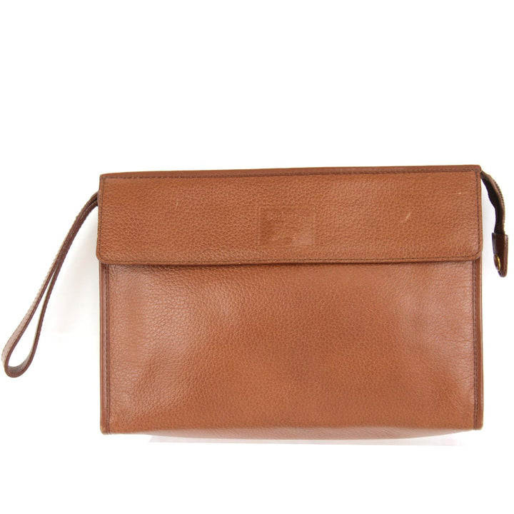『USED』 
BURBERRY バーバリー 
 クラッチバッグ 
レザー ブラウン