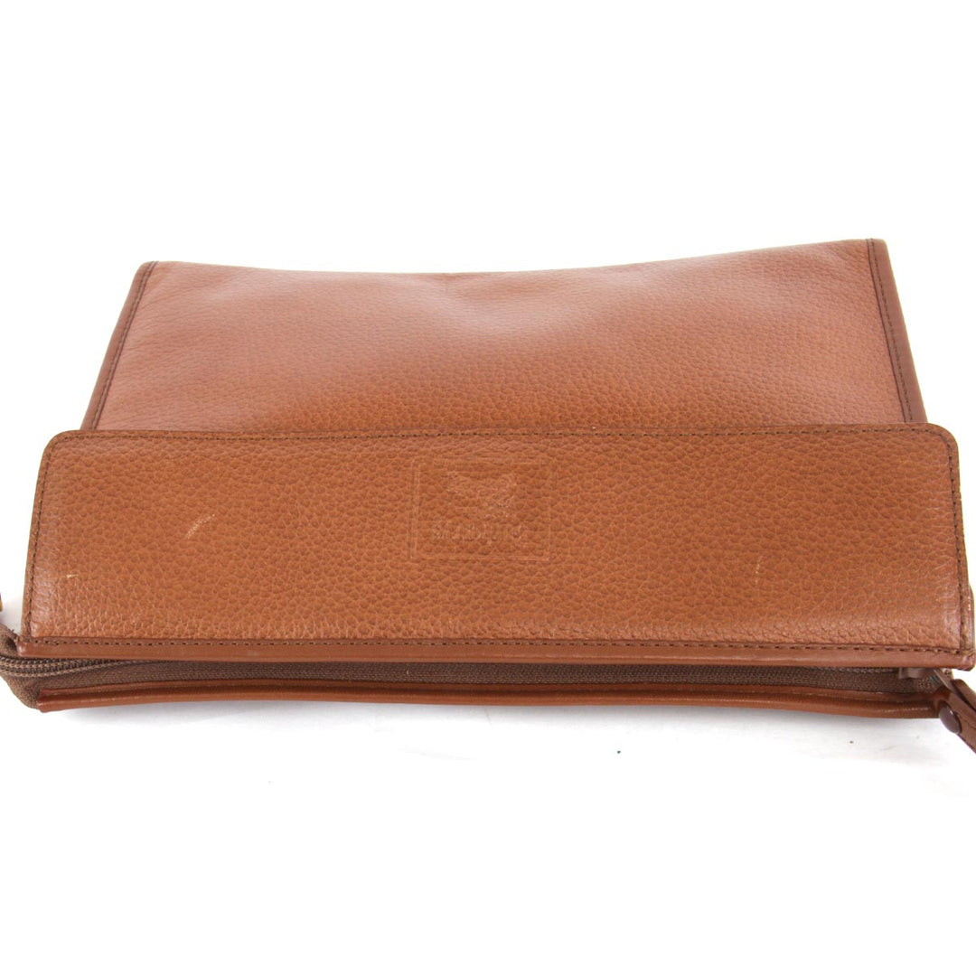 『USED』 
BURBERRY バーバリー 
 クラッチバッグ 
レザー ブラウン