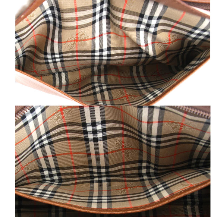 『USED』 
BURBERRY バーバリー 
 クラッチバッグ 
レザー ブラウン
