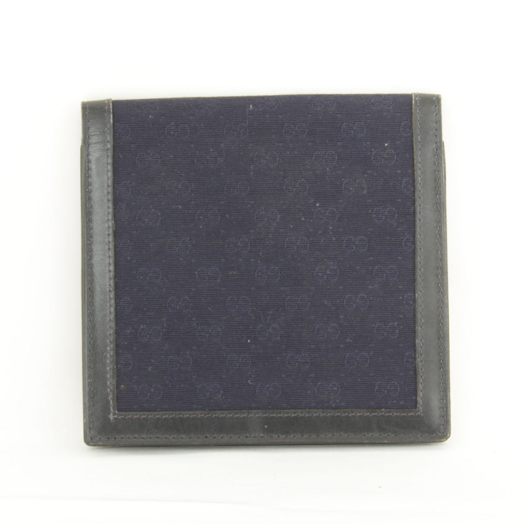 『USED』 
GUCCI グッチ 
 二つ折り財布 
キャンバス/レザー  ブラック×ネイビー